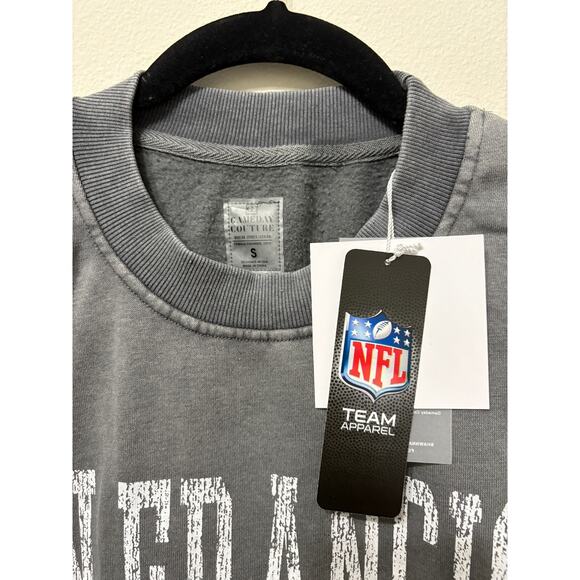 Women's 49ers Gameday Couture Gray Vintage Wash Oversized Crewneck Sz Small - Picture 3 of 4